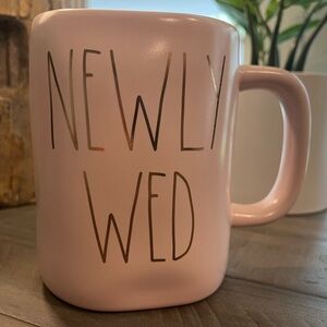 Rae Dunn Pink Ceramic Newly Wed Mug